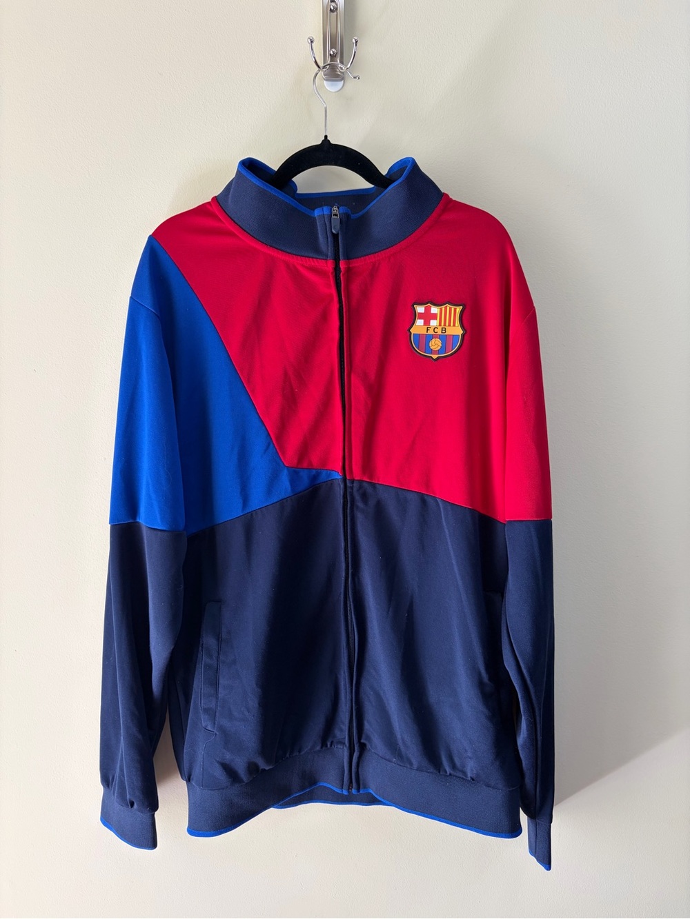 FC Barcelona Barça Official Track Jacket – Men’s XL – Full Zip Red/Blue/Navy